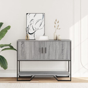 vidaXL Wandtafel 100x35x74,5 cm bewerkt hout grijs sonoma eikenkleurig - Wandtafel - Wandtafels - Bijzettafel - Console Tafel