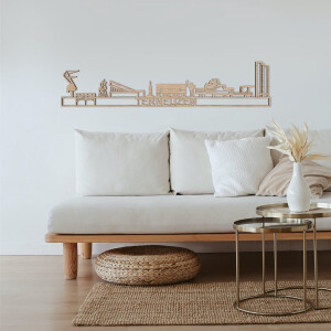 Skyline Terneuzen Eikenhout 130 Cm Wanddecoratie Voor Aan De Muur Met Tekst City Shapes