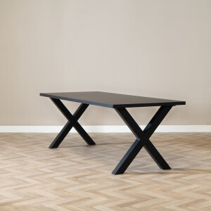 Bronx71® Eettafel Bodo melamine zwart 220 x 90 cm