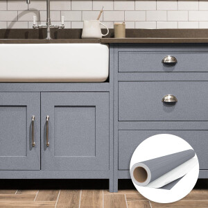 Waterdichte zelfklevende vinylfolie op rol per meter - Afwasbare sticker voor keuken, meubels, kasten, deuren - 60 cm x 9 m - Zilver