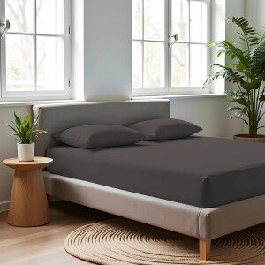 Saphira Luxe Hoeslaken Bruin – 100% Geweven Katoen – 360° Stretch – Perfecte Pasvorm – Ademend & Zacht – 160x200cm+30 – Voor Boxspring Matras