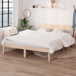 vidaXL Bedframe zonder matras massief hout 160x200 cm - Bedframe - Bedframes - Bed - Bedbodem