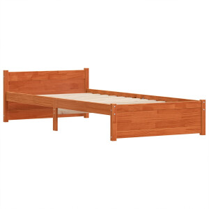 vidaXL - Bedframe - Wasbruin - 205.5 - x - 95.5 - x - 51 - cm - Massief - grenenhout