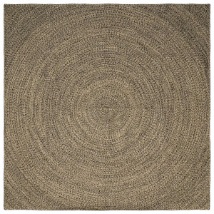 vidaXL - Gebied - Tapijt - Naturel - en - Zwart - 240 - x - 240 - cm - Jute
