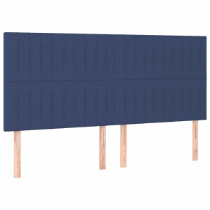 vidaXL - Hoofdbord - blauw - 180x5x118/128 - cm - stof