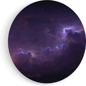 Artaza Forex Muurcirkel Ruimte - Heelal - 90x90 cm - Groot - Wandcirkel - Rond Schilderij - Muurdecoratie Cirkel
