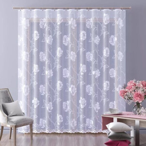 Wisan Rozaria jacquard vitrage Gordijn 300x 250 cm - Curtains - hoogwaardig jacquardgordijn- wit- 300 x 250 cm