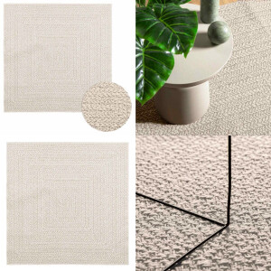 vidaXL Vloerkleed ZIZUR room binnen en buiten 120x120 cm jute look - Vloerkleed - Vloerkleden - Tapijt - Vloerbedekking