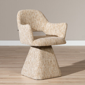 Bronx71® Eetkamerstoel Josh draaibaar chenille beige - stoel