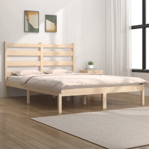 vidaXL Grenenhouten Bed - Klassieke Bedframe - Bedframe zonder matras massief hout 160x200 cm - Massief Houten Bed - Bedframe 160x200 - Tweepersoons Bed