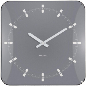 Karlsson Wandklok Sucinto Dome Square - Grijs - 35x35x35cm - Wandklok Modern