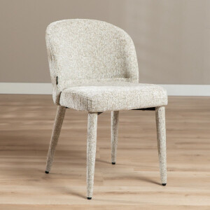 Bronx71® Eetkamerstoel Charlie chenille taupe - stoel