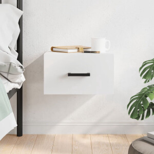 vidaXL - Nachtkastje - wandgemonteerd - 35x35x20 - cm - wit