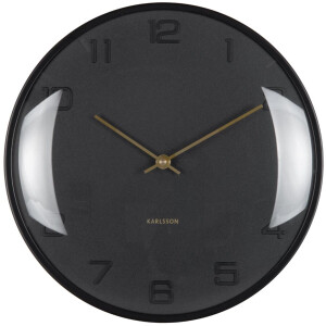 Karlsson Wandklok Fuerte Dome - Zwart - 30.5x30.5x30.5cm - Wandklok Modern