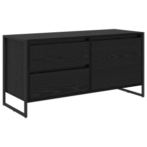 vidaXL - TV - Kast - met - lade - Zwart - Eiken - 100 - x - 36 - x - 49,5 - cm - Bewerkt - hout