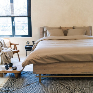 Kayori Shizu Dekbedovertrek Katoenperkal - 260x200-220 + 2 slopen - Lits-jumeaux - Taupe