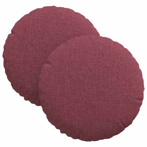 vidaXL - Zitkussens - 2 - st - Stof - Wijnrood - Ø30 - x - 13 - cm