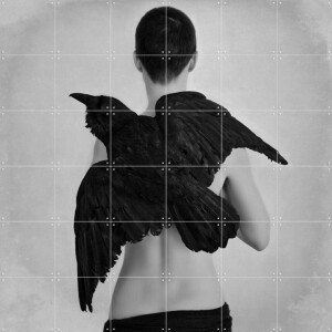IXXI Ravens Ladder, STUDIO HANNAH LEMHOLT - 120 x 120 cm - Gratis ophangtool - Grote wanddecoratie en posters - Fotografie, Surrealisme, Slaapkamer