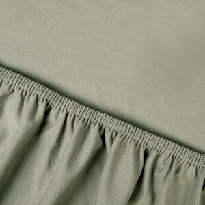 Kayori Saiko Topper Hoeslaken Premium Jersey - 80-100x200-220cm - Matrasdikte 12 cm - Biologisch Katoen - Olijfgroen