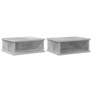 vidaXL - Nachtkastje - 2 - pcs - Beton - Grijs - 40 - x - 31 - x - 15 - cm - Bewerkt - hout