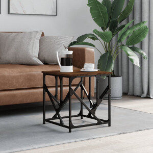 vidaXL - Salontafel - 45x45x47,5 - cm - bewerkt - hout - bruin - eikenkleur