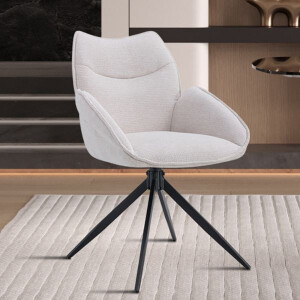 Draaibare stoel Mahi | 60 x 66 x 90 cm | Beige - Set van 2