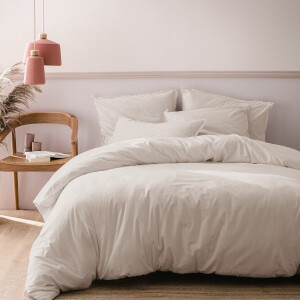 Matt & Rose Dekbedovertrek Beige - 240 x 220 + 2x 65 x 65 cm - Gewassen katoen