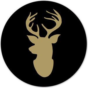 Label2X - Muurcirkel - Kerst Rendier - Ø 12 cm / Forex - Multicolor - Wandcirkel - Rond Schilderij - Kerst - Kerstversiering - Kerst Decoratie - Muurdecoratie Cirkel - Wandecoratie rond - Decoratie voor woonkamer of slaapkamer