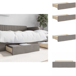 vidaXL Bedlade - Bedlades - Lade Onder Bed - Lades Onder Bed - Bedlades 2 st bewerkt hout en stof taupe
