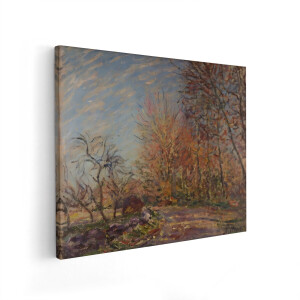 Artaza Canvas Schilderij Impressionistische Olieverfschilderij van een Herfstbos met Kleurrijke Bladeren en Zonlicht - 100x80 cm - Wanddecoratie Woonkamer - Schilderijen - Muurdecoratie