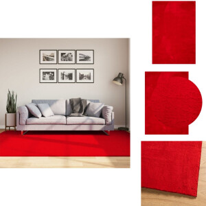 vidaXL Vloerkleed - Vloerkleden - Tapijt - Vloerbedekking - Vloerkleed HUARTE laagpolig zacht wasbaar 160x230 cm rood