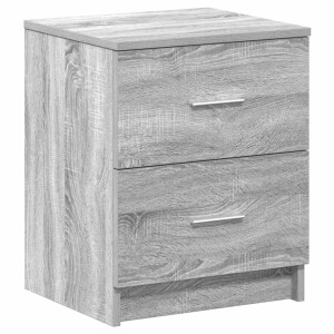 vidaXL - Nachtkastje - met - 2 - lades - 40x36x50 - cm - grijs - sonoma - eikenkleurig