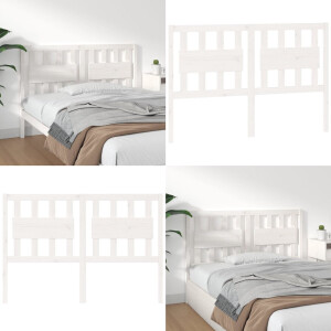 vidaXL Hoofdbord 140,5x4x100 cm massief grenenhout wit - Hoofdbord - Hoofdborden - Hoofdeinde - Houten Hoofdbord