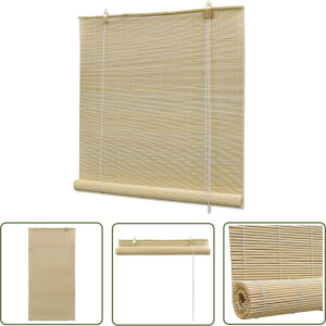 vidaXL Rolgordijn - Bamboe Rolgordijn - Rolgordijn 120x160 cm bamboe naturel - Bamboo Blind - Jaloezie - Zonwering