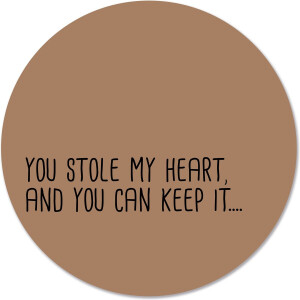 Label2X - Muurcirkel stole my heart - Ø 20 cm - Forex - Multicolor - Wandcirkel - Rond Schilderij - Muurdecoratie Cirkel - Wandecoratie rond - Decoratie voor woonkamer of slaapkamer