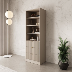 Meubella - Tavares - Boekenkast - Beige - 60x40x180 cm
