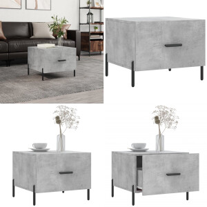 vidaXL Salontafel 50x50x40 cm bewerkt hout betongrijs - Salontafel - Salontafels - Bijzettafel - Banktafel