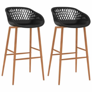 vidaXL - Barstoelen - 2 - st - zwart