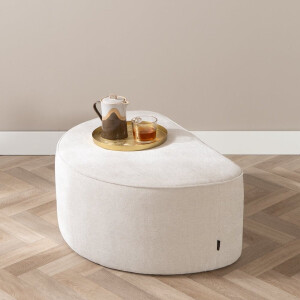 Bronx71® Hocker Lune halve maan chenille off white