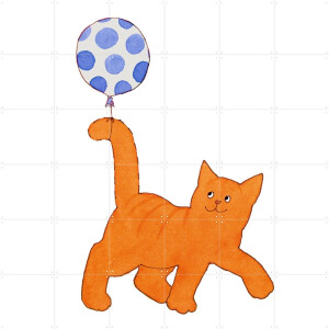 IXXI Dikkie Dik with balloon, Dikkie Dik - 120 x 120 cm - Gratis ophangtool - Grote wanddecoratie en posters - Fantasierijk, Cartoonesk, Speels