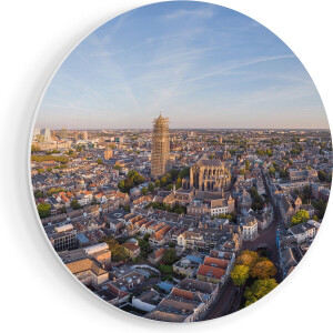 Artaza Forex Muurcirkel Utrecht Vanuit De Lucht - 80x80 cm - Groot - Wandcirkel - Rond Schilderij - Wanddecoratie Cirkel