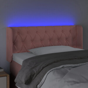 vidaXL Hoofdbord LED - Fluweel Roze - 93x16x78/88 cm Hoofd Bord Led - Hoofdbord Roze - Hoofdbord Velvet - Led Lamp Headboard - Slaap Kamer Decoratie