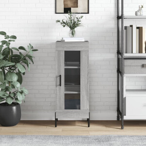 vidaXL Grijze Kleurstelling - Dressoir - Dressoir 34,5x34x90 cm bewerkt hout grijs sonoma eikenkleurig - Houten Dressoir - Salontafel - Tv Tafel