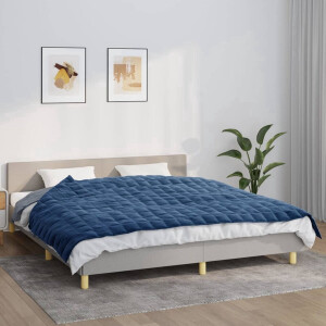 vidaXL Verzwaringsdeken - Slaapdeken - Verzwaringsdeken 155x220 cm 11 kg stof blauw - Weighted Blanket - Drukkend Dekbed - Relaxatie