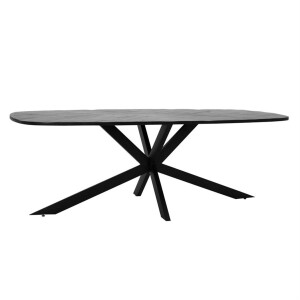 Tower Living Eettafel Silvi - Rechthoek Zwart Hout - 220x110x78cm