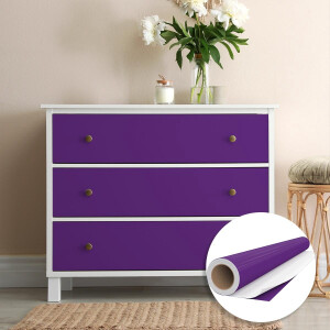 Waterdichte zelfklevende vinylfolie op rol per meter - Afwasbare sticker voor keuken, meubels, kasten, deuren - 60 cm x 50 m - Paars