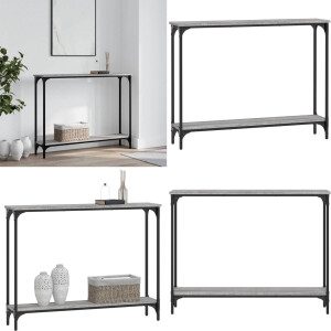 vidaXL Wandtafel 100x22,5x75 cm bewerkt hout grijs sonoma eikenkleurig - Wandtafel - Wandtafels - Bijzettafel - Console Tafel