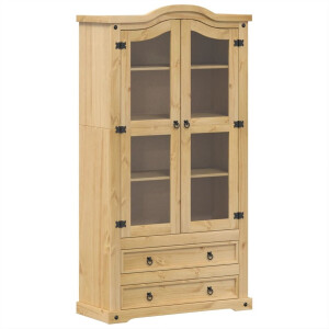 vidaXL - Vitrinekast - Corona - 99x43x187 - cm - massief - grenenhout