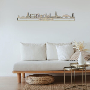 Skyline Beringen Populierenhout 130 Cm Wanddecoratie Voor Aan De Muur Met Tekst City Shapes