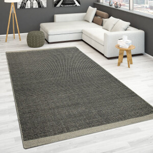 Paco Home Handgeweven tapijt, platgeweven, 100% wol in Scandinavische stijl in verschillende kleuren 60x110 cm